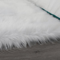 "Cozy Collection" Ultra Soft Fluffy Faux Fur Sheepskin Area Rug White Polyester