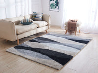 "Aria Collection" Soft Pile Hand Tufted Shag Area Rug Grey Polyester