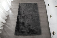 "Cozy Collection" Ultra Soft Fluffy Faux Fur Sheepskin Area Rug Gray Polyester