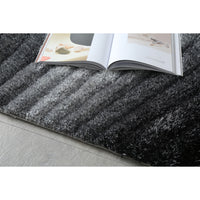 "3D Shaggy" Hand Tufted Area Rug Grey Polyester