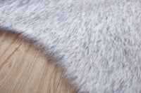 "Luxury Decorative" Hand Tufted Faux Fur Sheepskin Area Rug Dark Gray Acrylic