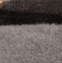 "Aria Collection" Soft Pile Hand Tufted Shag Area Rug Grey Polyester