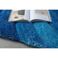 "3D Shaggy" Hand Tufted Area Rug Blue Polyester