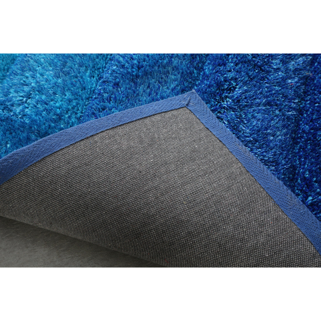 "3D Shaggy" Hand Tufted Area Rug Blue Polyester