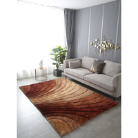 "3D Shaggy" Hand Tufted Area Rug Brown Polyester