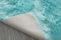 "Cozy Collection" Ultra Soft Fluffy Faux Fur Sheepskin Area Rug Teal Polyester