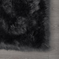 "Cozy Collection" Ultra Soft Fluffy Faux Fur Sheepskin Area Rug Gray Polyester