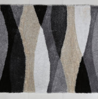 "Aria Collection" Soft Pile Hand Tufted Shag Area Rug Grey Polyester