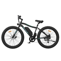 Aostirmotor 26" 500W Electric Bike Fat Tire P7 36V 12.5Ah Removable Lithium Battery For Adults S07 P Black Aluminium