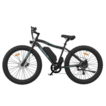 Aostirmotor 26" 500W Electric Bike Fat Tire P7 36V 12.5Ah Removable Lithium Battery For Adults S07 P Black Aluminium