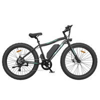 Aostirmotor 26" 500W Electric Bike Fat Tire P7 36V 12.5Ah Removable Lithium Battery For Adults S07 P Black Aluminium