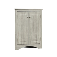 Oak Triangle Bathroom Storage Cabinet With Adjustable Shelves, Freestanding Floor Cabinet For Home Kitchen Oak Mdf