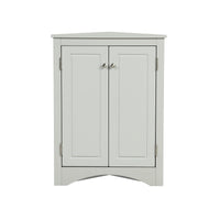 Grey Triangle Bathroom Storage Cabinet With Adjustable Shelves, Freestanding Floor Cabinet For Home Kitchen Grey Mdf