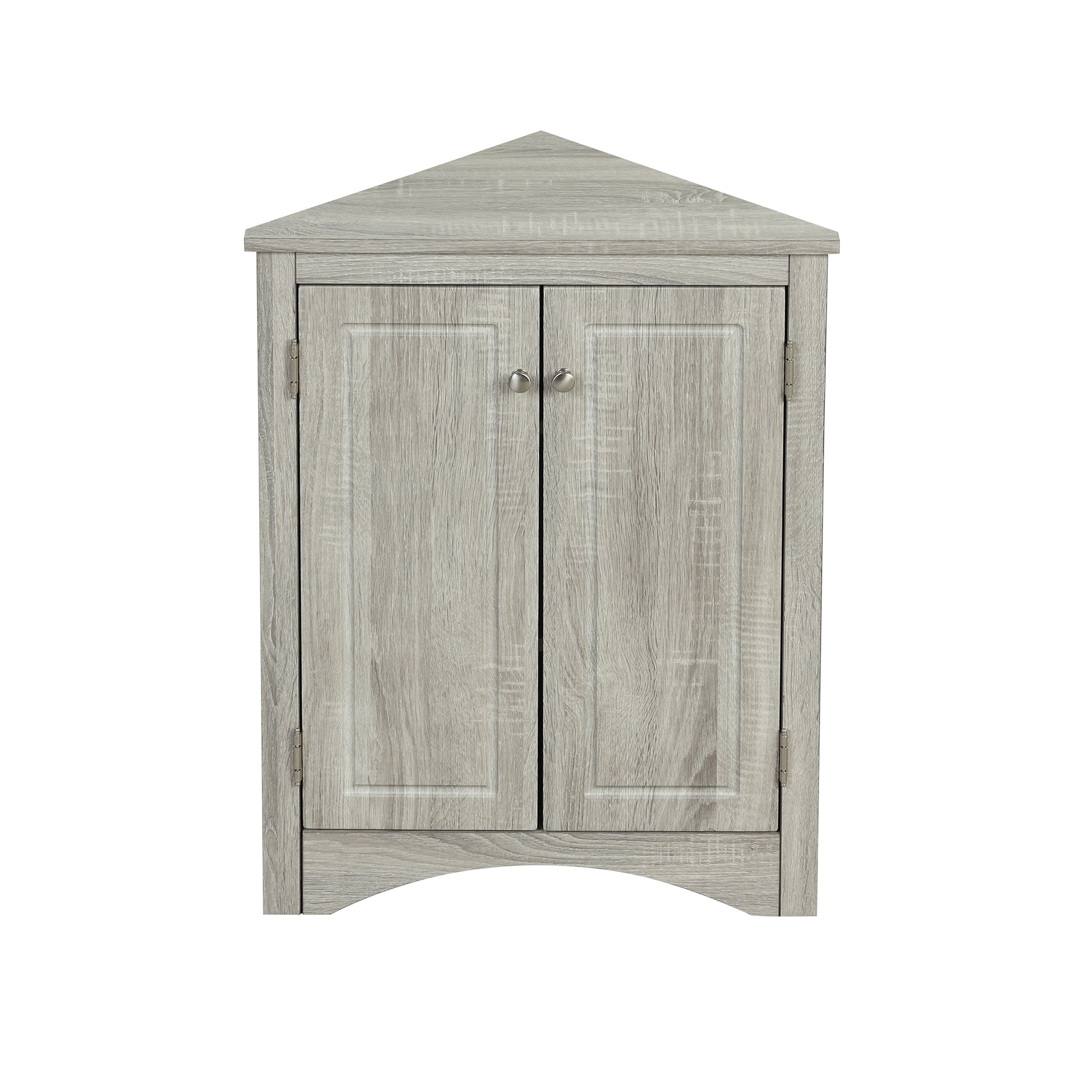 Oak Triangle Bathroom Storage Cabinet With Adjustable Shelves, Freestanding Floor Cabinet For Home Kitchen Oak Mdf