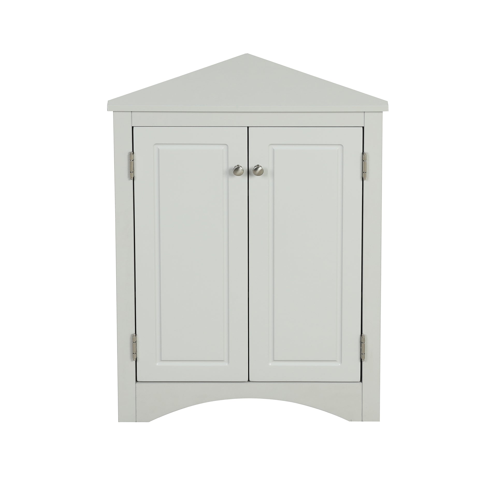 Grey Triangle Bathroom Storage Cabinet With Adjustable Shelves, Freestanding Floor Cabinet For Home Kitchen Grey Mdf