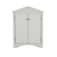 Grey Triangle Bathroom Storage Cabinet With Adjustable Shelves, Freestanding Floor Cabinet For Home Kitchen Grey Mdf