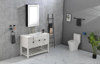 Led Lighted Bathroom Medicine Cabinet With Mirror, Surface Lighted Medicine Cabinet,Dimmable,Adjustable Shelves,Intelligent Switch Medicine Cabinet, Aluminum Frame,Left Opening Door Matt Black Aluminium