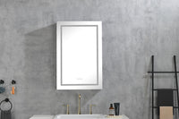 Led Lighted Bathroom Medicine Cabinet With Mirror, Surface Lighted Medicine Cabinet,Dimmable,Adjustable Shelves,Intelligent Switch Medicine Cabinet, Aluminum Frame,Left Opening Door Matt Black Aluminium