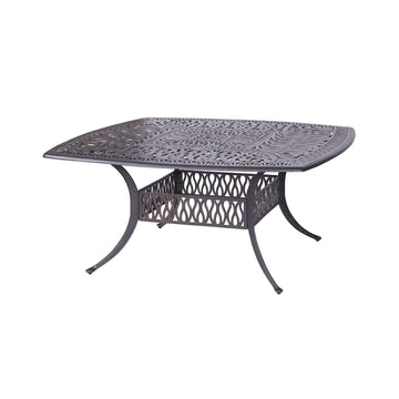 Square Dining Table, Desert Night Gunmetal Aluminum