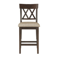 Dark Brown Finish Counter Height Table With Lazy Susan Lower Display Shelf And 4X Counter Height Chairs Contemporary Dining 5Pc Set Wooden Furniture Wood Wood Brown Mix Wood Dining Room Dining Table With Chair Wood