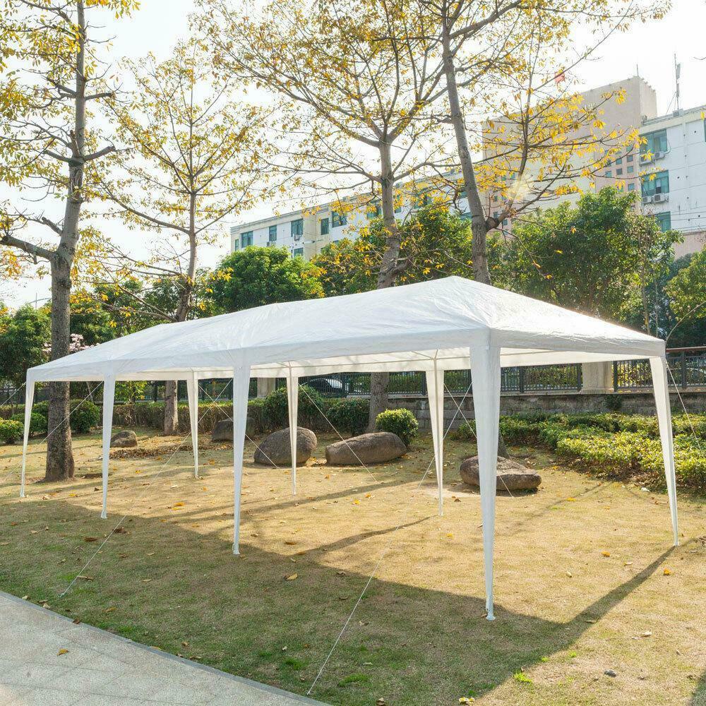 10X30' Wedding Party Canopy Tent Outdoor Gazebo With 5 Removable Sidewalls White Metal