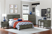 Cool Gray Finish 1Pc Twin Size Bed Louvered Panel Headboard Footboard Transitional Style Bedroom Wooden Furniture Box Spring Required Twin Gray Wood Transitional Panel Wood