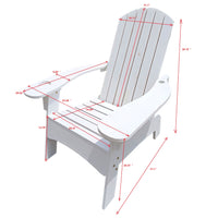 Outdoor Or Indoor Wood Adirondack Chair With An Hole To Hold Umbrella On The Arm ,White White Solid Wood