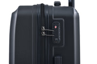 3 Piece Luggage Sets Abs Lightweight Suitcase With Two Hooks, Spinner Wheels, Tsa Lock, 20 24 28 Black Black Abs