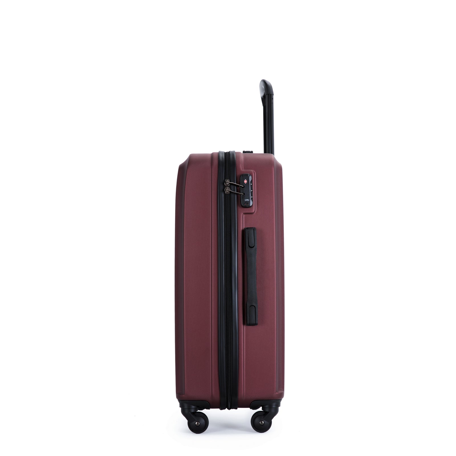 3 Piece Luggage Sets Abs Lightweight Suitcase With Two Hooks, Spinner Wheels, Tsa Lock, 20 24 28 Wine Red Red Abs