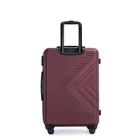 3 Piece Luggage Sets Abs Lightweight Suitcase With Two Hooks, Spinner Wheels, Tsa Lock, 20 24 28 Wine Red Red Abs