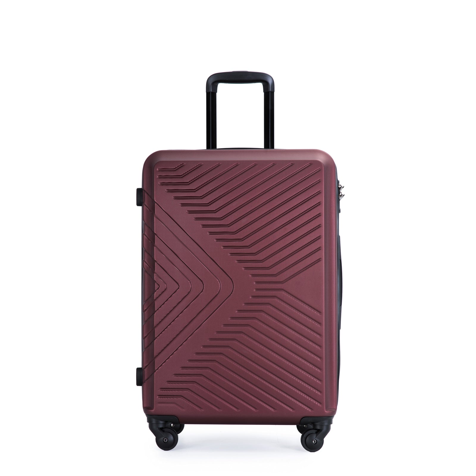 3 Piece Luggage Sets Abs Lightweight Suitcase With Two Hooks, Spinner Wheels, Tsa Lock, 20 24 28 Wine Red Red Abs