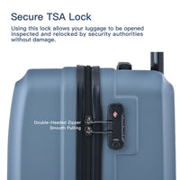 3 Piece Luggage Sets Abs Lightweight Suitcase With Two Hooks, Spinner Wheels, Tsa Lock, 20 24 28 Blue Blue Abs