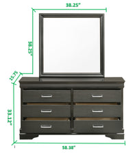 Modern Brooklyn 6 Drawer Dresser Made With Wood In Gray Gray Bedroom Modern Acacia Upholstered Wood
