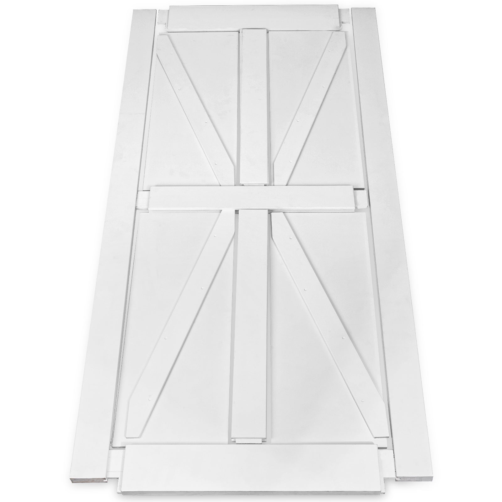 32" X 80" Star Style Real Primed Door Slab 6.6Ft Barn Door Sliding Hardware Adjustable Floor Guider Pull Handle, Diy Unfinished Paneled Door, Modern Interior Barn Door, Moisture Proof White Mdf