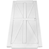 32" X 80" Star Style Real Primed Door Slab 6.6Ft Barn Door Sliding Hardware Adjustable Floor Guider Pull Handle, Diy Unfinished Paneled Door, Modern Interior Barn Door, Moisture Proof White Mdf