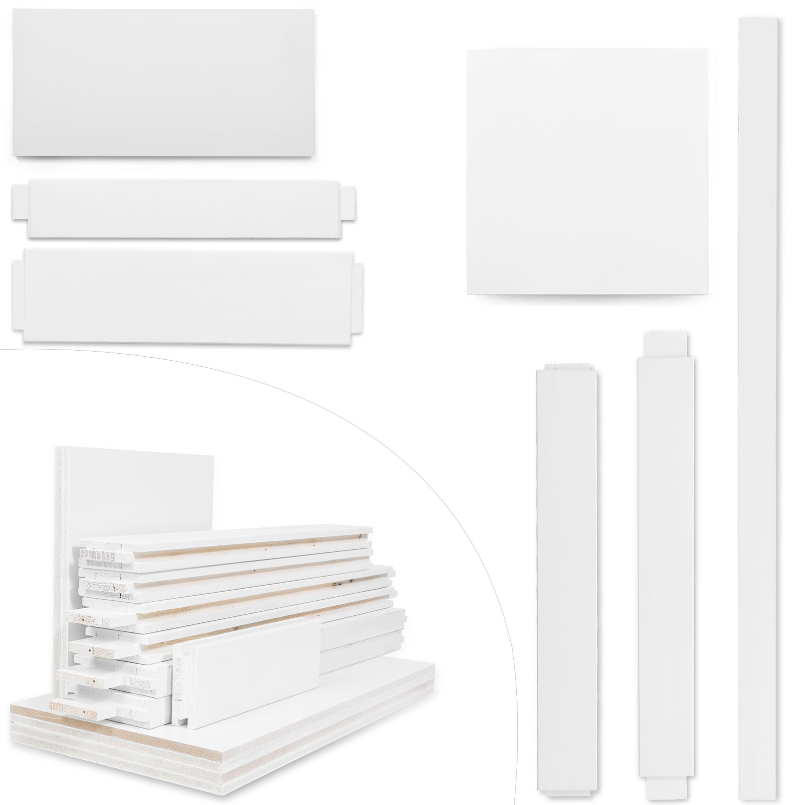 36" X 84" Five Panel Real Primed Door Slab, Diy Panel Door, Modern Interior Barn Door, Moisture Proof, Anti Deformation, Pre Drilled Ready To Assemble, Suitable For Pre Hung And Barn Door White Mdf