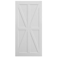 32" X 80" Star Style Real Primed Door Slab 6.6Ft Barn Door Sliding Hardware Adjustable Floor Guider Pull Handle, Diy Unfinished Paneled Door, Modern Interior Barn Door, Moisture Proof White Mdf