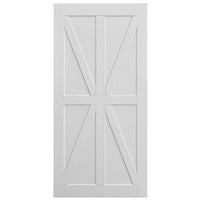 36" X 84" Star Style Real Primed Door Slab 6.6Ft Barn Door Sliding Hardware Adjustable Floor Guider Pull Handle, Diy Unfinished Paneled Door, Modern Interior Barn Door, Moisture Proof White Mdf