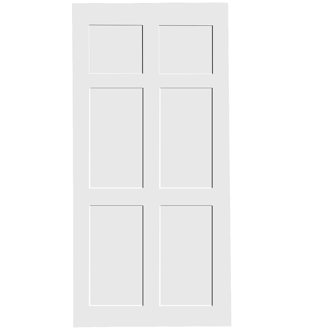 30" X 80" Six Panel Real Primed Door Slab, Diy Panel Door, Modern Interior Barn Door, Water Proof, Anti Deformation, Pre Drilled Ready To Assemble, Suitable For Pre Hung Door And Barn Door White Mdf