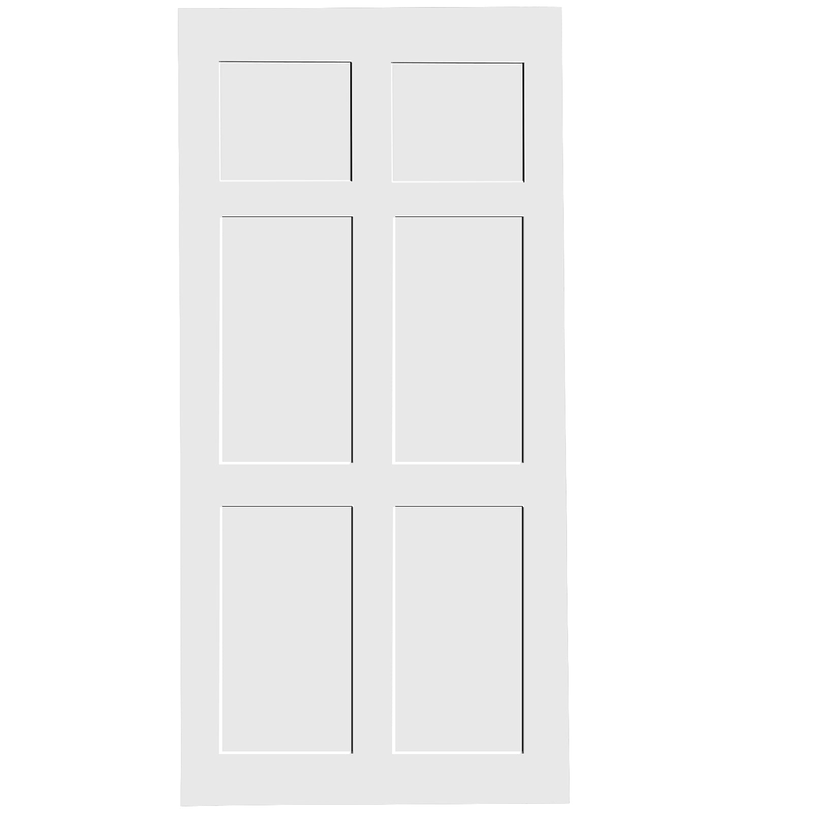 30" X 80" Six Panel Real Primed Door Slab, Diy Panel Door, Modern Interior Barn Door, Water Proof, Anti Deformation, Pre Drilled Ready To Assemble, Suitable For Pre Hung Door And Barn Door White Mdf