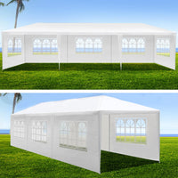 10X30' Wedding Party Canopy Tent Outdoor Gazebo With 8 Removable Sidewalls White Metal