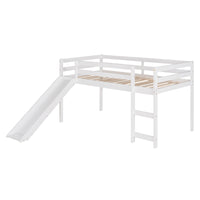 Loft Bed With Slide, Multifunctional Design, Twin White Old Sku: Wf191904Aak White Solid Wood