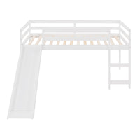 Loft Bed With Slide, Multifunctional Design, Twin White Old Sku: Wf191904Aak White Solid Wood