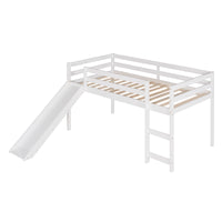 Loft Bed With Slide, Multifunctional Design, Twin White Old Sku: Wf191904Aak White Solid Wood