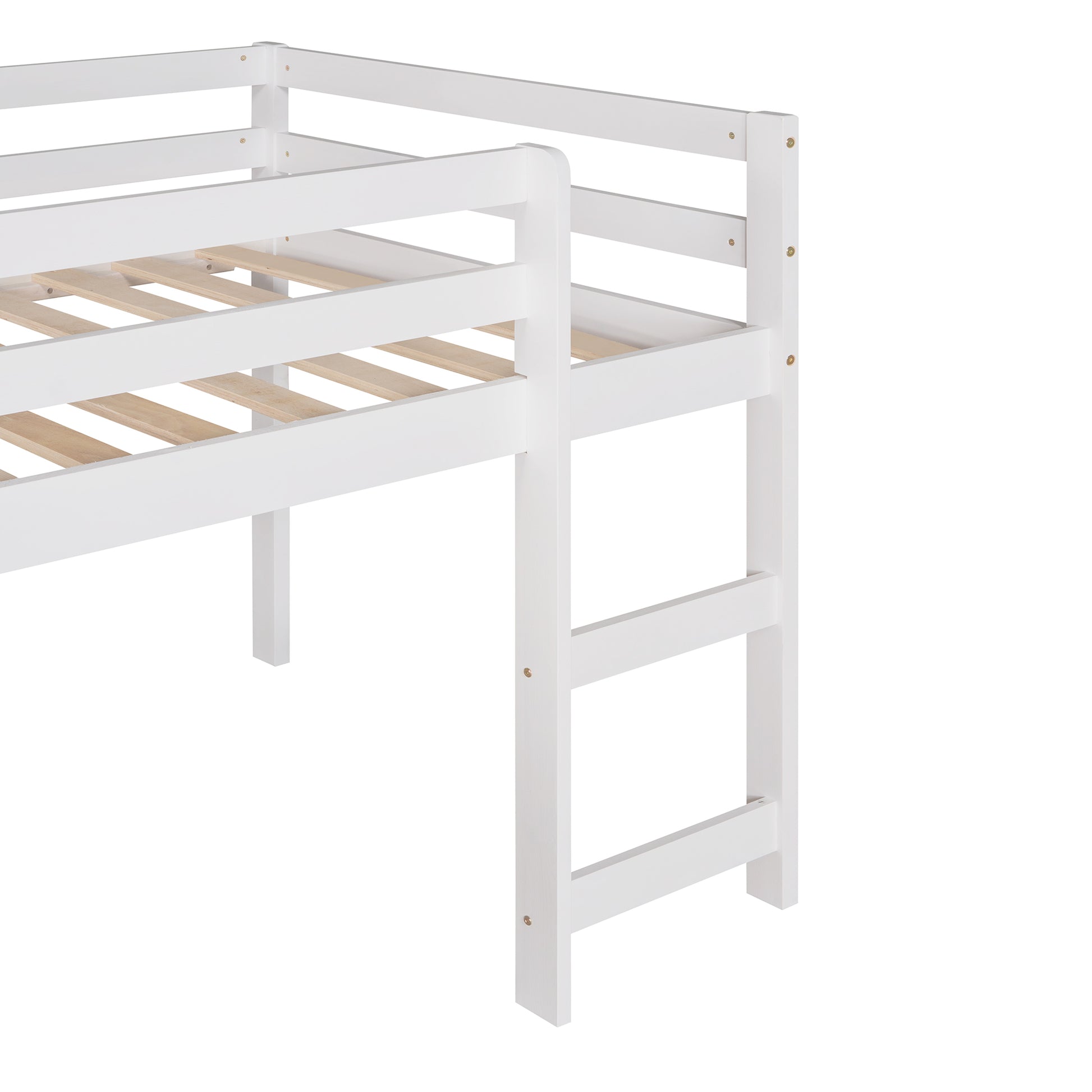 Loft Bed With Slide, Multifunctional Design, Twin White Old Sku: Wf191904Aak White Solid Wood