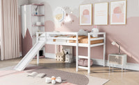 Loft Bed With Slide, Multifunctional Design, Twin White Old Sku: Wf191904Aak White Solid Wood