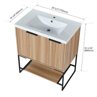 30 Inch Freestanding Bathroom Vanity With Resin Basin,30X18, W99951318 1 Maple 1 1 Soft Close Doors Bathroom Freestanding Modern Plywood