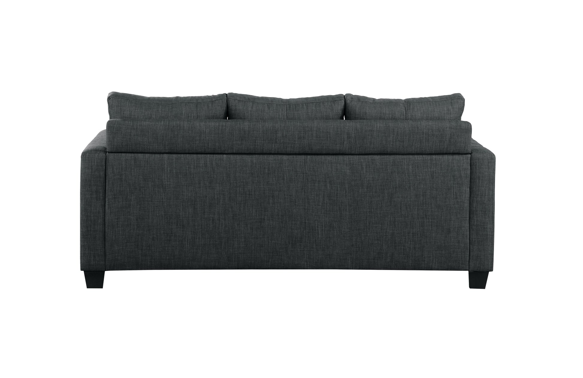 Unique Style Dark Gray Color 1Pc Reversible Sofa Chaise Lenin Like Fabric Upholstered Track Arms Tufted Sectional Sofa Dark Gray Primary Living Space Solid Wood