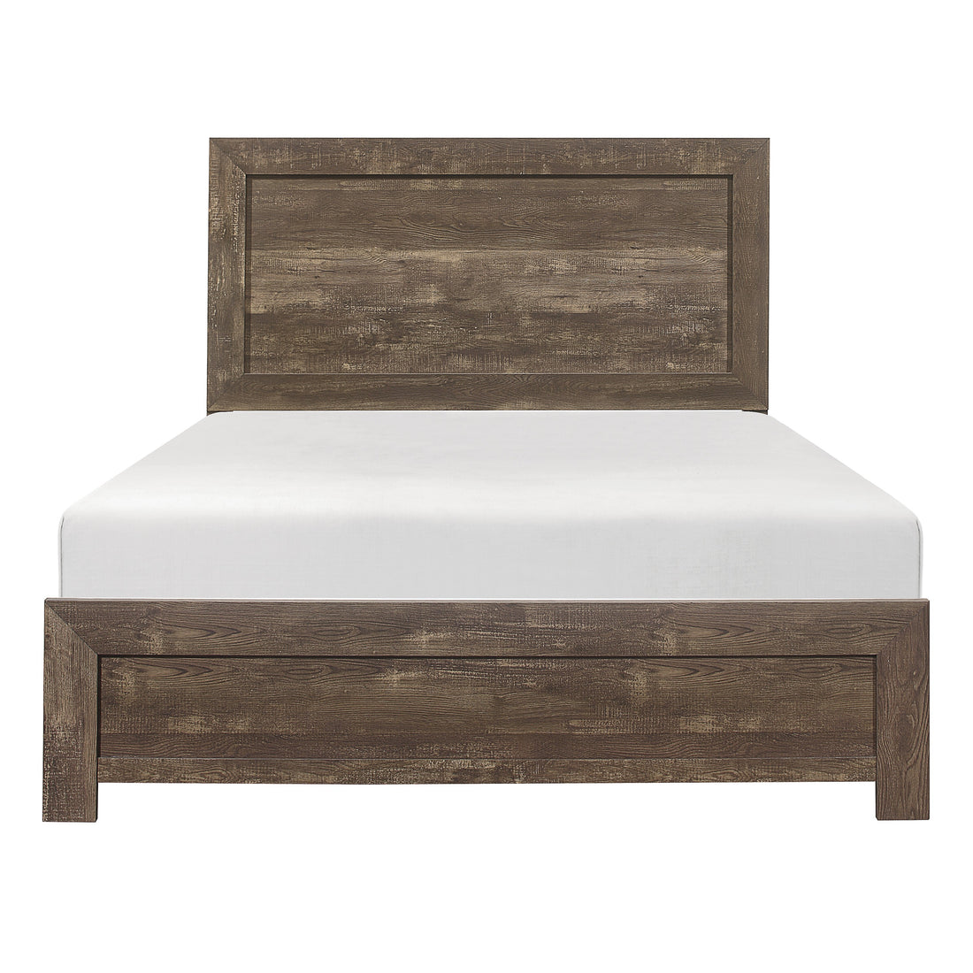 Simple Look Rustic Brown Finish 1Pc Eastern King Size Bed Panel Headboard Footboard Formal Bedroom Furniture King Rustic Brown Bedroom Wood