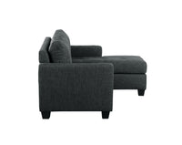 Unique Style Dark Gray Color 1Pc Reversible Sofa Chaise Lenin Like Fabric Upholstered Track Arms Tufted Sectional Sofa Dark Gray Primary Living Space Solid Wood